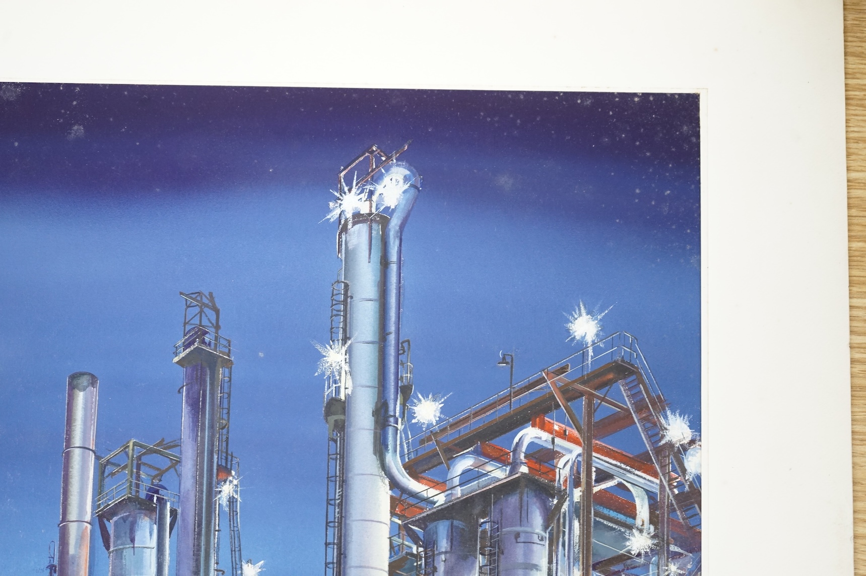 J. Pelling, Industrial illustration, 'Inspiration for brave new world', signed, gouache, 39 x 32cm, mounted, unframed